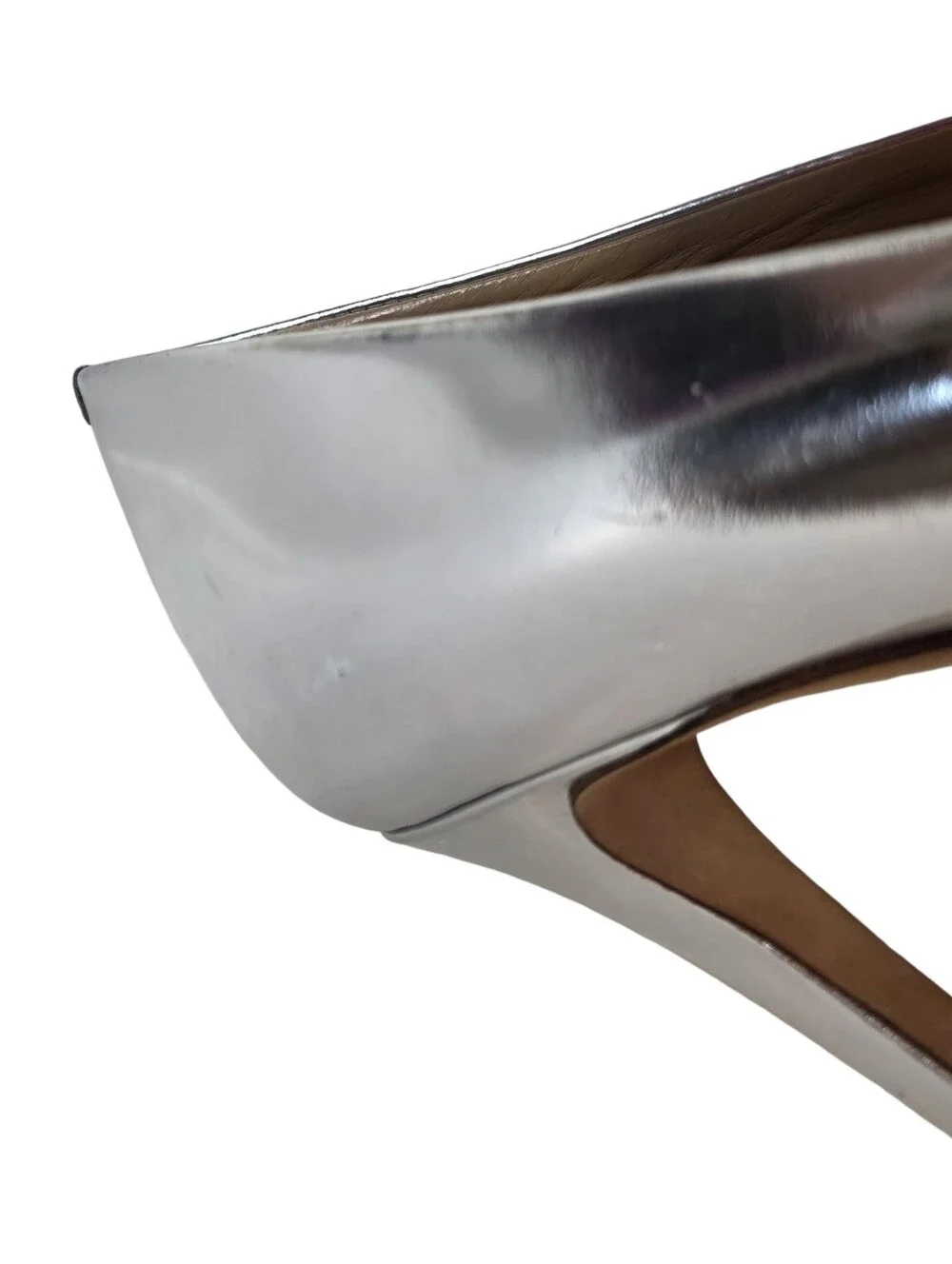 J.Crew Everly Mirror Metallic Silver Pumps Shoes Women Silver Leather Size 9 - Picture 9 of 11